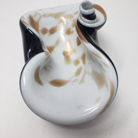 Post Modern Polka Dot Hand Blown Glass Bowl Basin Ashtray Murano Weighted 1990