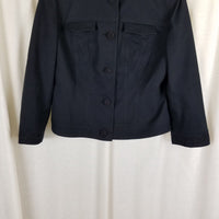 Vintage Talbots Collection Italian Fabric Cotton Tuxedo Blazer Jacket Womens 8