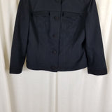 Vintage Talbots Collection Italian Fabric Cotton Tuxedo Blazer Jacket Womens 8
