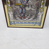 Vintage 1970s Reuge Swiss Music Box Menuet Mozart Dancing Harlequin Musical 7in