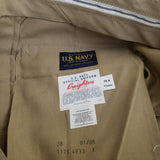US Navy Creighton Military Uniform Khaki Pants Trousers Mens 38R Unfinished 80s