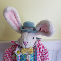 Karen Didion Spring Cottontail Collection Gentleman Bunny Figurine 20 In Easter