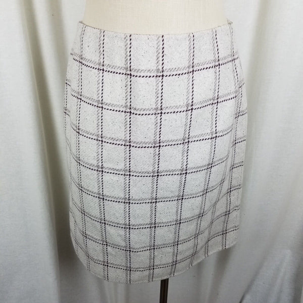 Linda Allard Ellen Tracy Plaid Tweed Angora Wool Skirt Womens sz 10 Short Pencil
