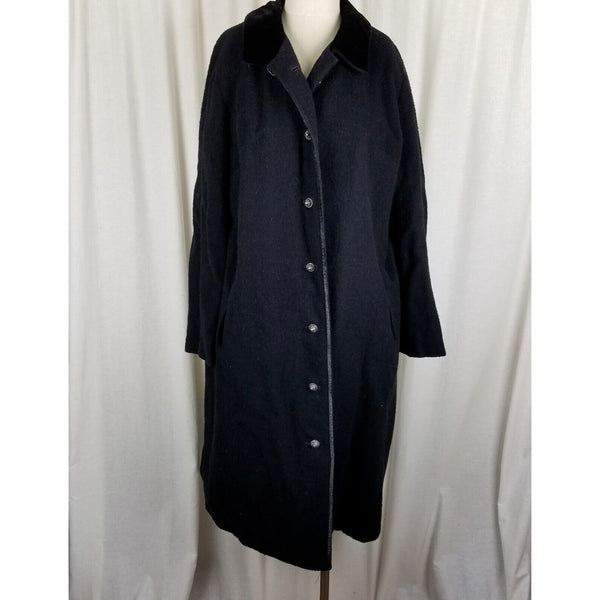 Ein Althof Modell Winter Wool Long Maxi Peacoat Womens L Velvet Collar Trim