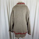 Vintage Eddie Bauer Legends Skiers Zip Up Knit Cardigan Sweater Jacket Womens M