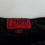 Vtg Y2K Tripp NYC Black Halter Corset Top Lace Up Zippers Womens XL Gothic 90s
