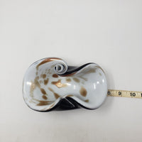 Post Modern Polka Dot Hand Blown Glass Bowl Basin Ashtray Murano Weighted 1990