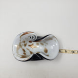 Post Modern Polka Dot Hand Blown Glass Bowl Basin Ashtray Murano Weighted 1990