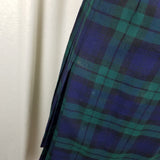 Vintage Aljean Canada Pleated 100% Wool Tartan Plaid Kilt Wrap Skirt Womens 28in