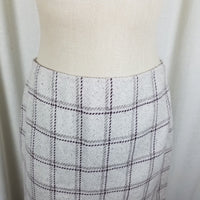 Linda Allard Ellen Tracy Plaid Tweed Angora Wool Skirt Womens sz 10 Short Pencil