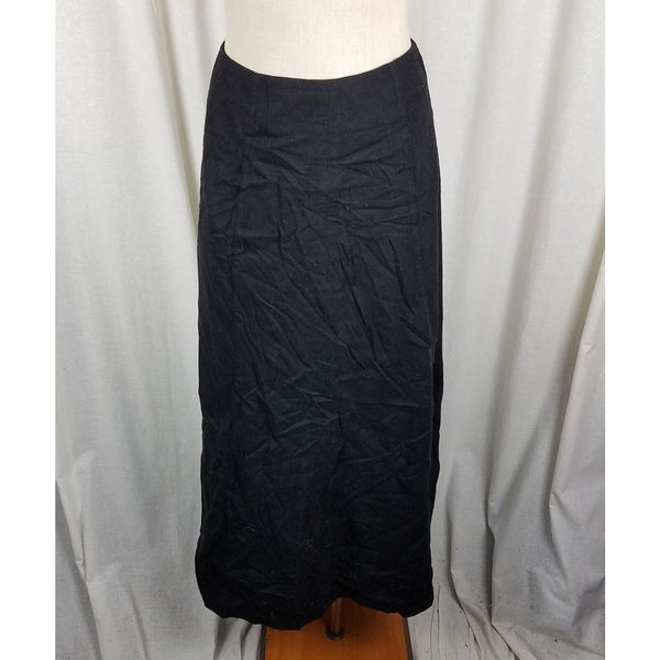 Vintage Eddie Bauer Lined Wool Aline voluminous Twirl Skirt Womens size 8 Black