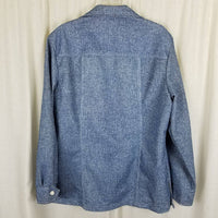 Lee Twill Denim Look Button Up Long Sleeve Polyester Leisure Shirt Mens M L US