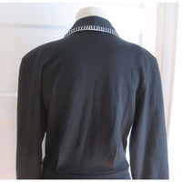 Beechers Brook Woven Jersey Knit Shawl Collar Wrap dress Womens 8 Black Canada