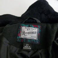Rothschild Faux Fur Collar Velvet Trim Vegan Wool Princess Coat Peacoat Girls 2T