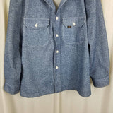 Lee Twill Denim Look Button Up Long Sleeve Polyester Leisure Shirt Mens M L US