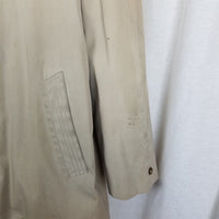 VTG Polyborg Buoy Cloth Trench Coat Deep Pile Faux Fur Removable Liner Mens 40