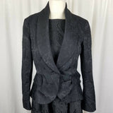 Eva Mendez Black Brocade Dress Suit Outfit Blazer Jacket Womens 10 Fit & Flare