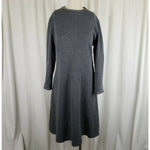 Vintage Henry Lee Double Knit Modest Midi Fit & Flare Dress Charcoal Womens S M