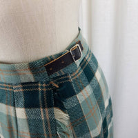 Vintage Scott of Aberdeen Kilt Skirt Wool Tartan Plaid Fringe Wrap Women 14 28in