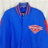 Vintage Logo 7 Denver Broncos Puffer Bomber Jacket Mens L Patch 80s Double Sided