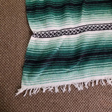 Vintage Falsa Yoga Blanket Aztec Stripe Print Woven 71"x50" Throw Stadium Black