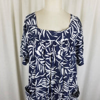 Vintage 70s Kaftan Hawaiian Dress MuuMuu Womens M L Fern Print Midi Tiki Luau