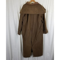 Vintage Jackeroos Oiled Canvas Duck Waxed Cape Top Stockman Drovers Trench Coat Mens 5 L