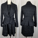 Eva Mendez Black Brocade Dress Suit Outfit Blazer Jacket Womens 10 Fit & Flare