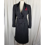 Vintage Sasson Pinstripes Wool Pencil Skirt Blazer Jacket Suit Set Womens 10 11