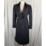 Vintage Sasson Pinstripes Wool Pencil Skirt Blazer Jacket Suit Set Womens 10 11