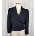 Vintage Valentino Miss V Cropped Wool Double Breasted Blazer Jacket Womens 44 10
