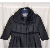 Rothschild Faux Fur Collar Velvet Trim Vegan Wool Princess Coat Peacoat Girls 2T