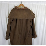 Vintage Jackeroos Oiled Canvas Duck Waxed Cape Top Stockman Drovers Trench Coat Mens 5 L