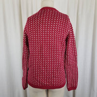 LL Bean Birdseye Cotton Wool Knit Sweater Jacket Nordic Pewter Buttons Womens S