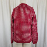 LL Bean Birdseye Cotton Wool Knit Sweater Jacket Nordic Pewter Buttons Womens S