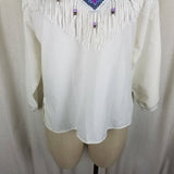Hazelwood Southwestern Fashion Fringe Pullover Western Top Tunic Shirt Womens S