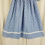 Vintage Peaches N Cream Sailor Collar Calico Twirl Dress Girls 6 Cornflower USA