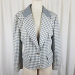 Vintage Miss Pendleton Large Houndstooth Virgin Wool Blazer Jacket Womens L USA