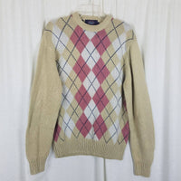 Vintage Denver Dry Goods Argyle Apres Ski Geometric Knit Sweater Mens L 80s 90s