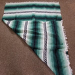 Vintage Falsa Yoga Blanket Aztec Stripe Print Woven 71"x50" Throw Stadium Black