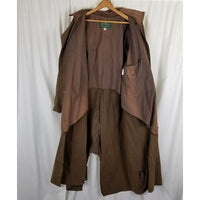 Vintage Jackeroos Oiled Canvas Duck Waxed Cape Top Stockman Drovers Trench Coat Mens 5 L