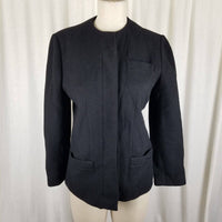 Vintage Warren of Stafford Cashmere Placket Front Blazer Jacket Womens 8 USA