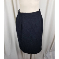 Vintage Susan Bristol Black Boucle Wool Straight Pencil Skirt Womens sz 14 USA