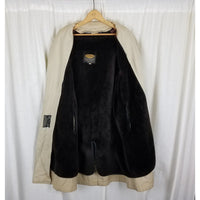 VTG Polyborg Buoy Cloth Trench Coat Deep Pile Faux Fur Removable Liner Mens 40