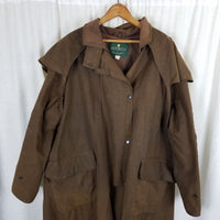 Vintage Jackeroos Oiled Canvas Duck Waxed Cape Top Stockman Drovers Trench Coat Mens 5 L