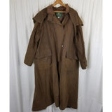 Vintage Jackeroos Oiled Canvas Duck Waxed Cape Top Stockman Drovers Trench Coat Mens 5 L