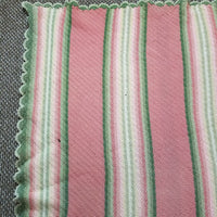 Vintage Woven Scalloped Afghan Striped Granny Chic Throw Blanket 50x59 Boho
