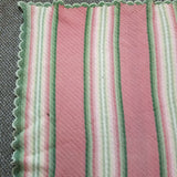 Vintage Woven Scalloped Afghan Striped Granny Chic Throw Blanket 50x59 Boho