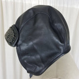 Vintage Timberland Vegan Shearling Wool Leather Bomber Aviator Hat Cap Mens XL