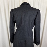 Vintage Sasson Pinstripes Wool Pencil Skirt Blazer Jacket Suit Set Womens 10 11